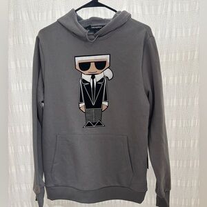 Karl Lagerfeld Charcoal Graphic Hoodie
